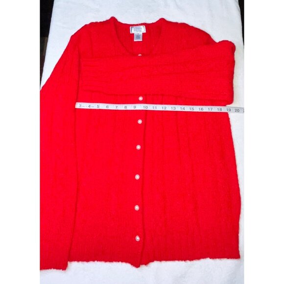 Jennifer Moore Red Button-Front Cardigan Sweater L - Picture 1 of 3